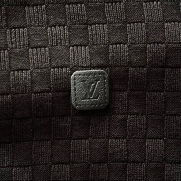 Louis Vuitton Men's Zipped Cardigan Damier Wool and Cotton Black - Picture 4 of 5